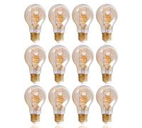 Paco Home LED Light Bulb A60 for E27 Socket, Vintage Bulb with Amber Glass, Dimmable, Colour: Amber Set of 12