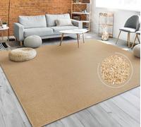 Paco Home Living Room Rug Plain Simple And Modern Short-Pile, Various Sizes and colours, Size:140x200 cm, Colour:Gold