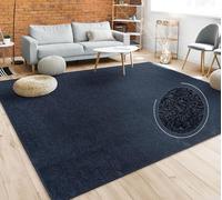 Paco Home Living Room Rug Plain Simple And Modern Short-Pile, Various Sizes and colours, Size:200x280 cm, Colour:Navy blue