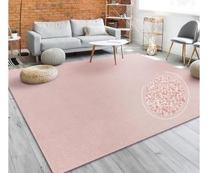 Paco Home Living Room Rug Plain Simple And Modern Short-Pile, Various Sizes and colours, Size:280x380 cm, Colour:Pink