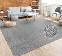 Paco Home Living Room Rug Plain Simple And Modern Short-Pile, Various Sizes and colours, Size:80x250 cm, Colour:Anthracite