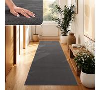 Paco Home Modern Cosy Living Room Rug Short Pile Washable Fluffy Soft Unicolor Fur Look Easy to Clean Non Slip, Size:60x100 cm, Colour:Anthracite