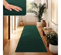 Paco Home Modern Cosy Living Room Rug Short Pile Washable Fluffy Soft Unicolor Fur Look Easy to Clean Non Slip, Size:60x100 cm, Colour:Green