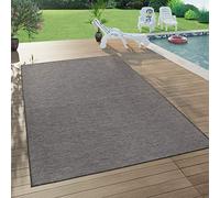Paco Home Outdoor Rug Balcony Terrace Grey Pink Green Pastel Colours Flat-Weave, Size:120x160 cm, Colour:Grey