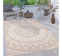 Paco Home Outdoor Rug For Garden Area Rug Living Room Kitchen Rug Moroccan Pattern Modern Aztec Mandala, Size:60x100 cm, Colour:Sand