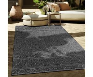 Paco Home Outdoor Rug Kitchen Rug Modern Boho Pattern, Size:240x340 cm, Colour:Anthracite 2