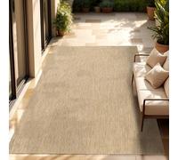 Paco Home Outdoor Rug Waterproof - Easy-Cleaning, UV- & Weather-Resistant Patio & Garden Area Rug for Porch, Kitchen & Hallway, Size:140x200 cm, Colour:Nature