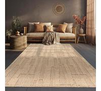 Paco Home Outdoor Rug Weatherproof Balcony Hallway Living Room Boho Design Abstract Pattern Geometric 3D Effect Modern Deco Beige, Size:160x220 cm