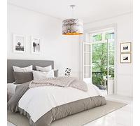 Paco Home Pendant Lamp Living Room Pendant Dining Table Lampshade Fabric Modern Abstract E27