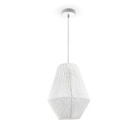 Paco Home Pendant Rattan Dining Table Hanging Lamp Dining Room Lamp E27 Paper Boho, Colour:White (Ø30cm), Luminaire Type___Colour:Pendant Lamp - White
