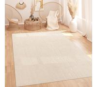 Paco Home Rug Living-Room Bedroom High-Pile Scandinavian Design Plain Boho Style Abstract 3D Fluffy Washable Decor Cream, Size:200x280 cm