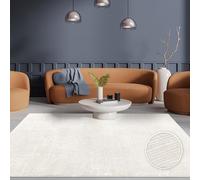 Paco Home Rug living room bedroom short pile Scandinavian Boho geometric abstract patterns soft 3D effect modern elegant cream, Size:160x230 cm