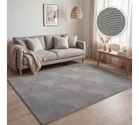 Paco Home Rug living room short pile, modern geometric abstract patterns, 3D effect, rainbow and checkered design, glossy luxurious tone-on-tone, Colour:Anthracite - Arch, Size:160x220 cm