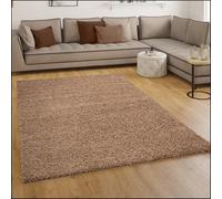 Paco Home Shaggy Rug High Pile Long Pile Modern Carpet Uni Beige, Size:140x200 cm