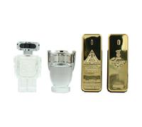 Paco Rabanne 4 Piece Gift Set: 1 Million Elixir Parfum 5ml - Phantom Eau de Toilette 5ml - Invictus Eau de Toilette 5ml - 1 Million Eau de Toilette 5m