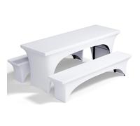Pacok Beer Table Covers Stretch Set of 3 White Beer Tent Covers 220 x 70 x 80 cm