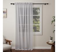 Pacok Darkgray Voile Curtains 108 Drop, 1 Panel Rod Pocket W56xL84 Inch | See Through Net Curtains for Windows Washable Sheer Curtain Panel for Living Room, Bedroom, Kitchen 142 x 274cm Drop Single