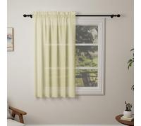 Pacok Yellow Voile Curtains 45 Drop, 1 Panel Rod Pocket W56xL45 Inch | See Through Net Curtains for Windows Washable Sheer Curtain Panel for Living Room, Bedroom, Kitchen 142 x 114cm Drop Single