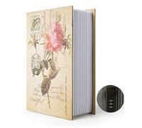 PACOLO Diversion Book Safe Storage Box, Dictionary Secret Safe with Security Combination Lock/Key, Rose Combination