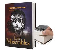 PACOLO Real Paper Diversion Book Safe Storage Box, Les Miserables, Flip Book Hidden Safe with Mechanical Code Lock/Key Override, Black
