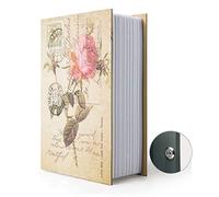 PACOLO Small Diversion Book Safe Storage Box, Dictionary Secret Safe with Security Combination Lock/Key, Rose