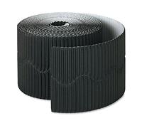 PACON Bordette Scalloped Decorative Border P37304, 2-1/4" x 50', Black, 1 Roll