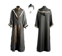 Pacreck Adult Deluxe Wizard Cosplay Costume Anime Men Wizard Robe Hat Outfit Role Play Cloak Halloween Suit (Grey, 3X-Large)