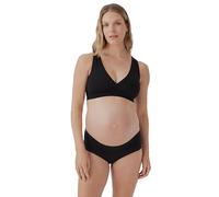 Pact Organic Cotton Maternity Foldover Hipster Underwear for Pregnancy Postpartum, 4 pack, Black, M