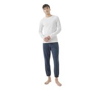 Pact Organic Cotton Men's Long Sleeve Crew Undershirt, White, Medium