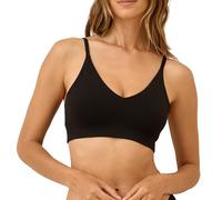 Pact Organic Cotton Women's Classic T-Shirt Bralette Underwear, Black, L