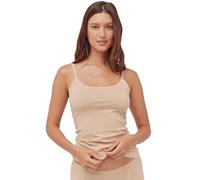 Pact Women's Cotton Camisole Tank Top with Built-in Shelf Bra Shirt, Champagne, Medium
