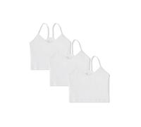 Pact Women's Everyday Shelf Bra Cropped Camisole 3-Pack, White, M