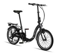 PACTO Premium Folding Bicycle for Adults - 27 cm Aluminium Frame Bike 20 Inch Aluminium Wheels Bicycle, 6 Speed Shimano Gears Folding Bike