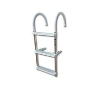 Pactrade Marine Boat Aluminum Polyethlene Swim Boarding 3 Steps Ladder Hook, White