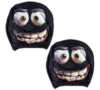 PacuM 2 Pack Funny Car Headrest Covers Funny Headrest Covers Halloween Cute Cartoon Eyes CarSeat Headgear Stretch AutoSeat Rest Decoration Washable for Cars Trucks SUVs Vans