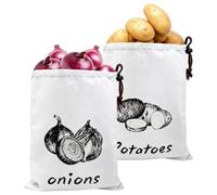 PacuM 2-Pack Reusable Produce Storage Bags, Keep Food Fresh Naturally