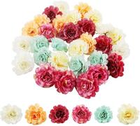 PacuM 30 Pieces Artificial Azalea Heads Silk 4.5CM Artificial Flowers Realistic Colorful Azalea Heads Fade-resistant for Decorating Weddings Celebrations Photo Albums (6 Colors)