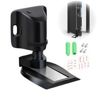 PacuM Adjustable Door Stop, Invisible Magnetic Door Stopper Heavy Duty Metal Door Stop Floor Mounted with 3M Double-Sided Adhesive Tape and Screws for Various Door Types, Floor Fixed (Black)