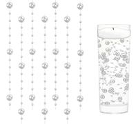PacuM Artificial Pearls String Beads Chain, 18 Pc/70 Feet Pearl Bead String Garland Faux Pearl Christmas Beads Garland Plastic for Wedding, Party, Christmas Tree Decoration (White)