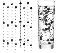 PacuM Artificial Pearls String Beads Chain, 18 Pc/70 Feet Pearl Bead String Garland Faux Pearl Christmas Beads Garland Plastic for Wedding, Party, Christmas Tree Decoration (Black)