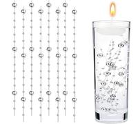 PacuM Artificial Pearls String Beads Chain, 18 Pcs/70 Feet Pearl Bead String Garland Faux Pearl Christmas Beads Garland Plastic for Wedding, Party, Christmas Tree Decoration (Silver)