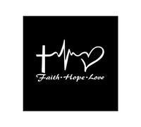 PacuM Faith Hope Love Car Sticker Cartoon Jesus Christian Religious Bible Verse For Car Window Body Decoration (Color : White, Size : 14cm*9cm)