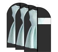 PacuM Garment Bags, 3 Pcs Suit Bags 24 x 39 inch Dress Cover Hanging Shirt Bag Clothes Protectors Costume Bags for Dancers Clothes Covers with Clear Window and Zip for Suit, Coat, Jacket, Dress
