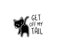 PacuM Get Off My Tail Cat Car Decals Stickers On Windows BumpersCute Car Stickers (Color : Black, Size : 15cm*11.7cm)