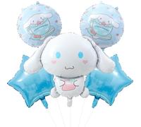 PaCum Kurom Cartoon Aluminium Foil Balloons, Set of 5, Black, Foil Balloon, Balloon, Birthday Decoration, Children's Birthday Party, Girls, young girls, families, Unisex