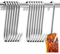 PacuM Meat Hooks, 30 Pcs Butchers Hooks S Hooks Hanging 15cm Stainless Steel Hooks Meat Processing for Hot and Cold Smoking for Hanging, Butchering, Smoking, BBQ and Hanging Drying(3MM Diameter)