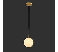 PACUM Mini Globe Pendant Light, Brass Hanging Lamp with Spherical Marble Lampshade, G9 Lighting Fixture, Bedside Chandelier, Natural Stone Suspension Lamps, Modern Minimalist Drop Lights Warm as ever