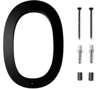 PacuM Modern House Numbers for Outside 6 Inches Black House Numbers Floating House Number Plaque Plastic Home Address Sign for Office Doors, Mailboxes, Garages - Digit 0