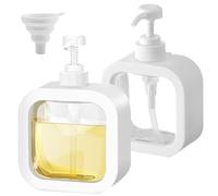 PacuM Soap Dispensers Set 2 Pcs Shower Gel Dispensers 500ml Refillable Shampoo and Conditioner Dispenser Clear Reusable Empty Liquid Dispenser Bottles with Pump for Bathroom, Kitchen, Restroom