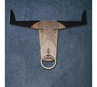 PacuM Wooden Wall Decor Cow Head Model Building Trophy Sculpture,Animal Ornament Wall Art Decor,Kids Room Wall Mount Statue C 45x60cm(18x24inch) Gift